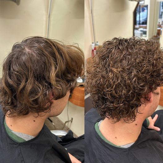 Before & After Photo of Gent's Perm at Edge Hair, Allerton Road, Liverpool